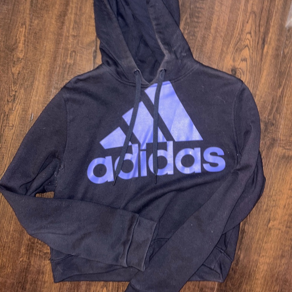 Adidas Navy Blue cropped hoodie